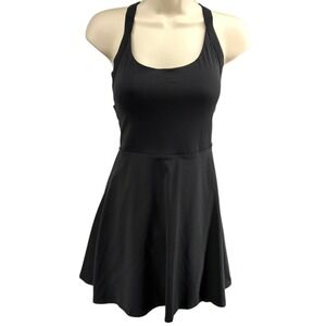 HALARA Black Halter Neck Cutout Back Active Dress Tennis‎ Skirt Mini Size S